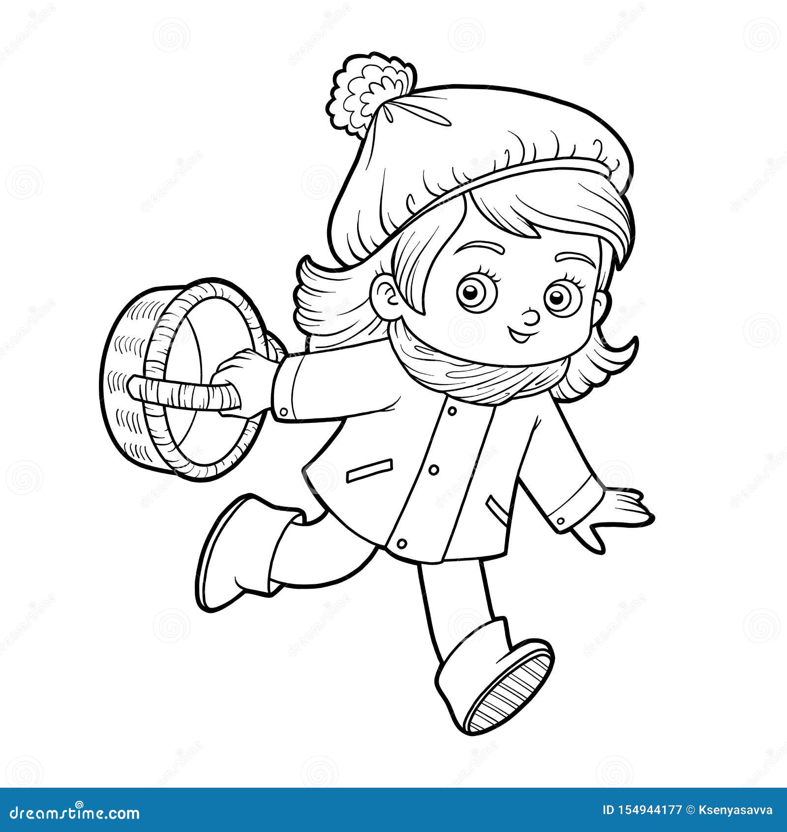Download Coloring Girl Playing Curling In The Park Vector Illustration | CartoonDealer.com #84324620