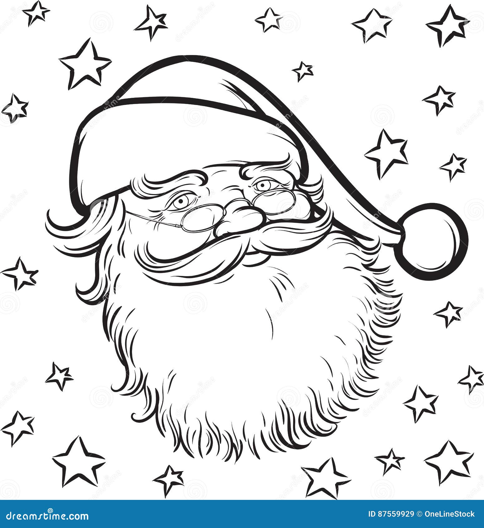 Coloring Book Cartoon Santa Claus Stock Vector - Illustration of bearded,  cartoon: 87559929