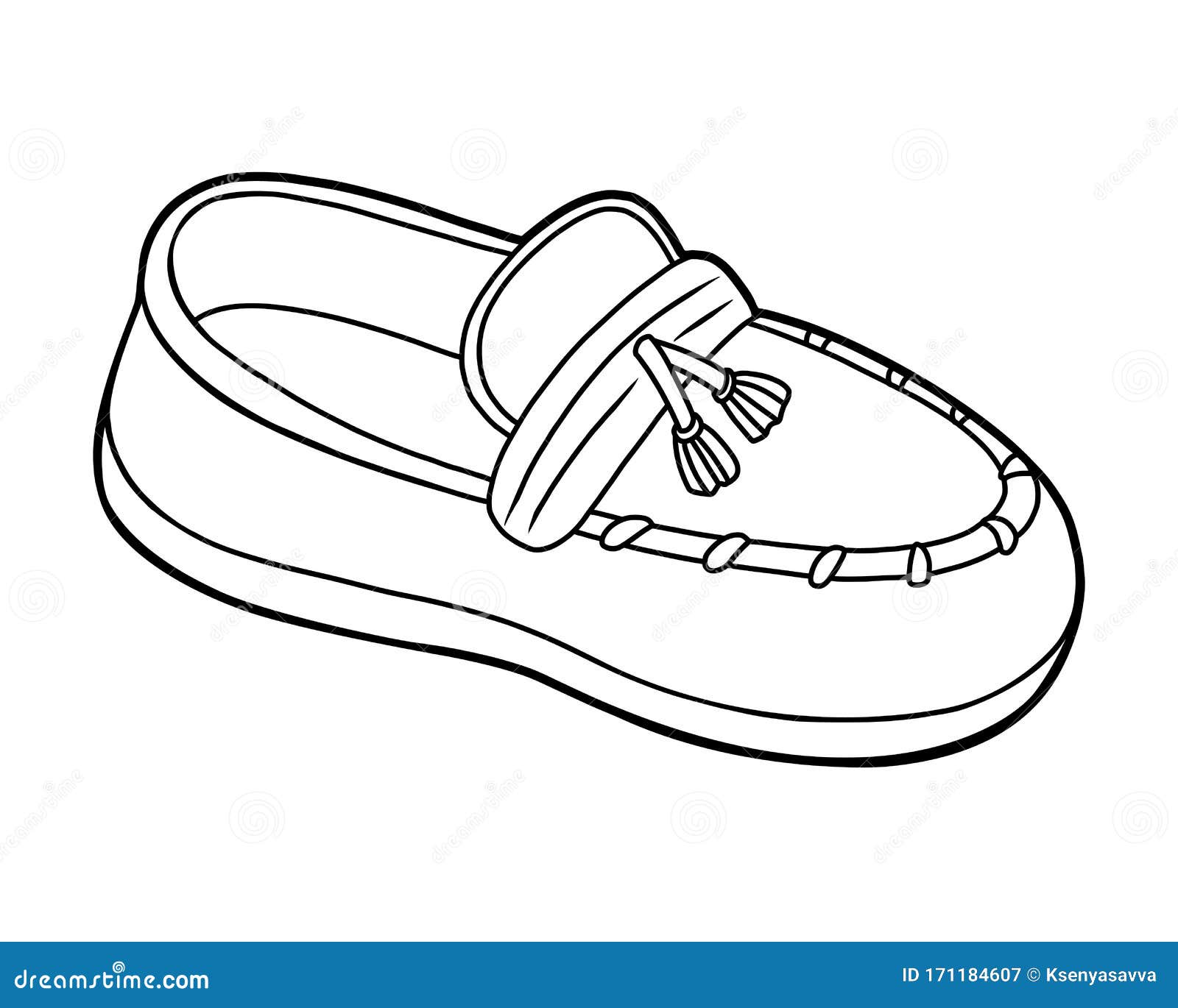 Download Coloring Book, Cartoon Shoe Collection. Moccasin Stock ...