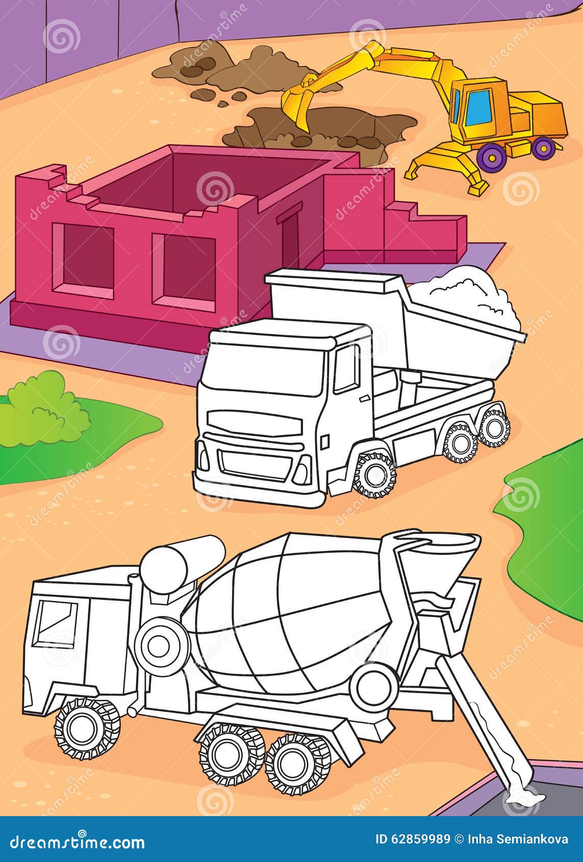 cement truck coloring pages