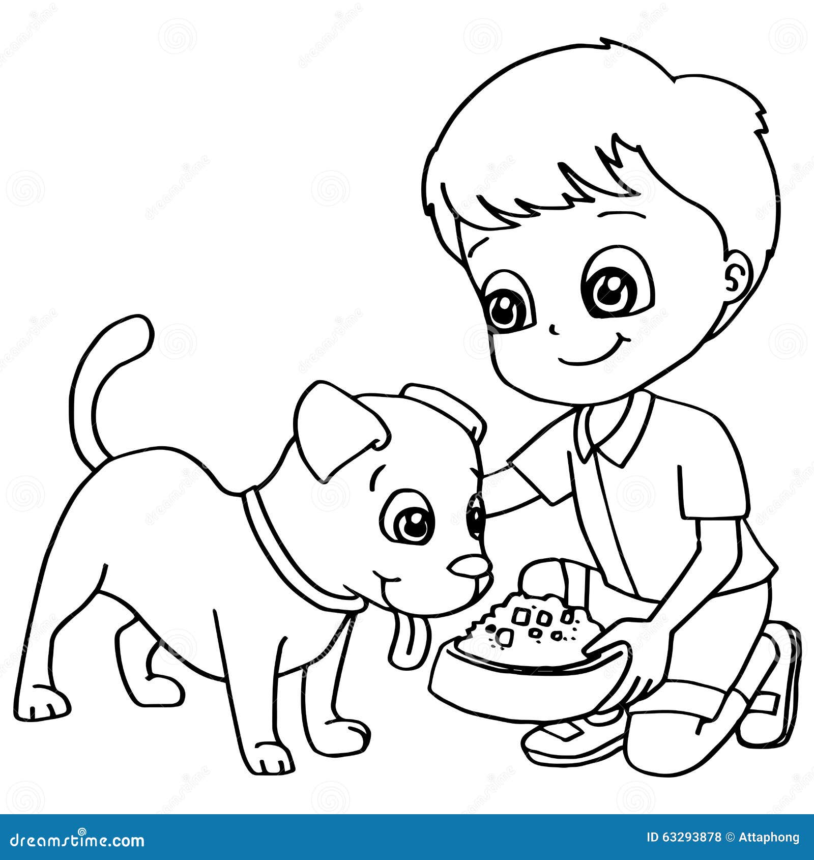 Coloring Book Child Feeding Dog Vector Stock Vector - Illustration of child, care: 63293878 Coloring Book Child Feeding Dog Vector Stock Vector - Illustration of child, care: 63293878