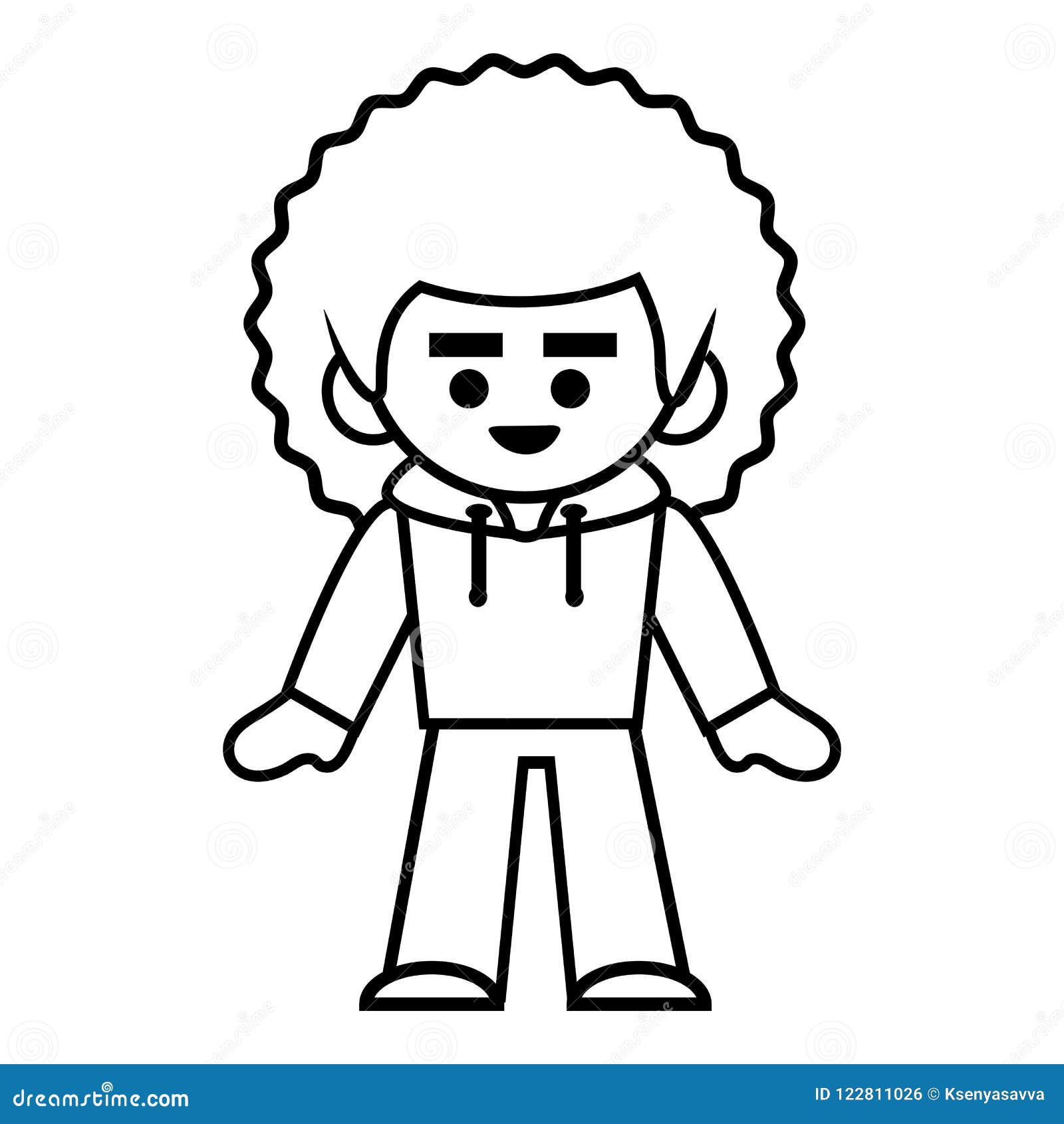 Coloring Book, African American Boy Stock Vector - Illustration of