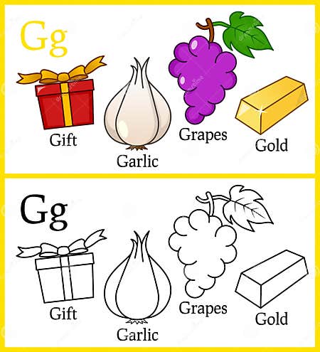 Coloring Book for Children - Alphabet G Stock Vector - Illustration of ...