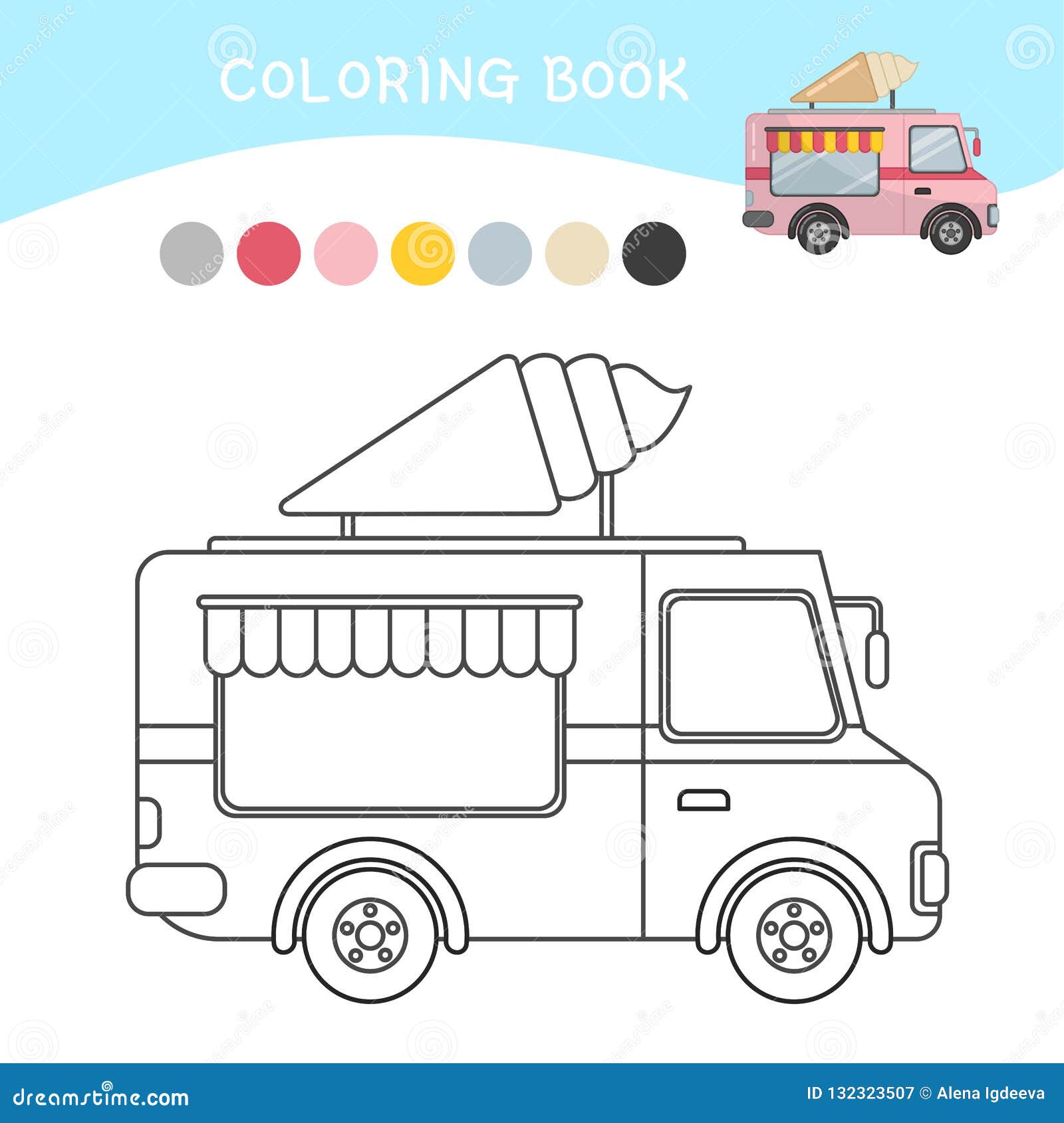 Education Game For Children Coloring Page Cartoon Food Ice Cream