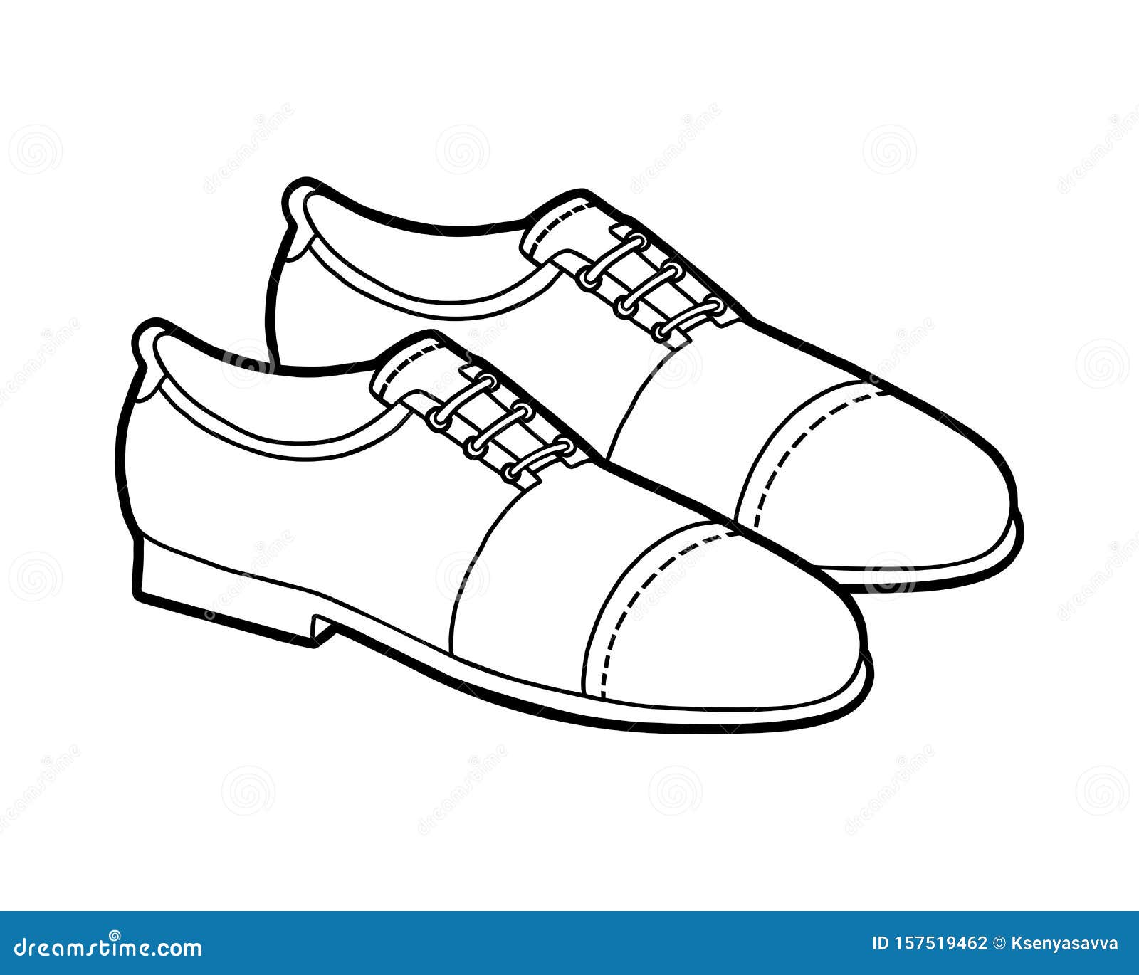 Download Coloring Book, Cartoon Shoe Collection. Lace-up Men Shoes Stock Vector - Illustration of foot ...