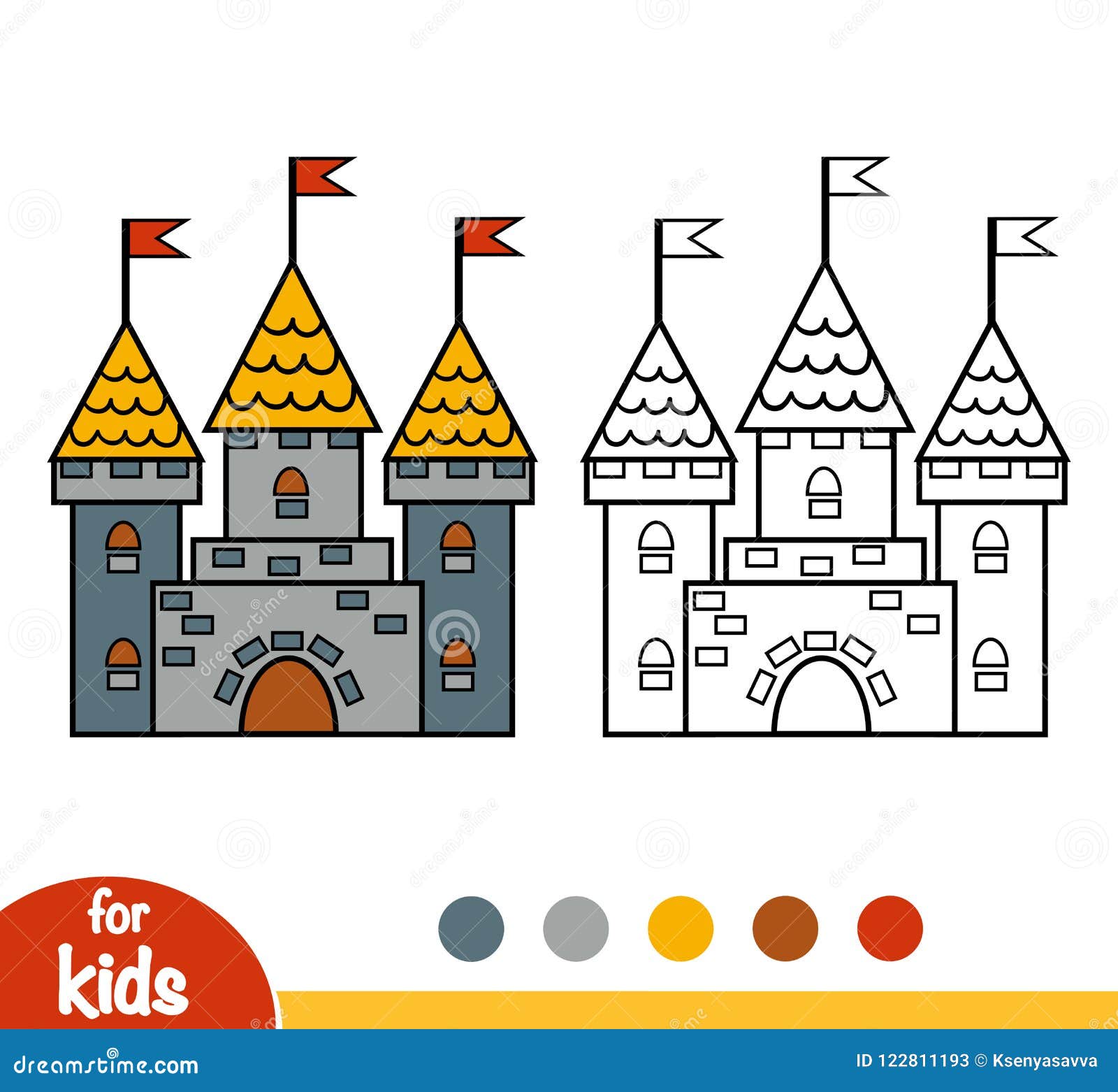 Coloring book, Castle stock vector. Illustration of house - 122811193