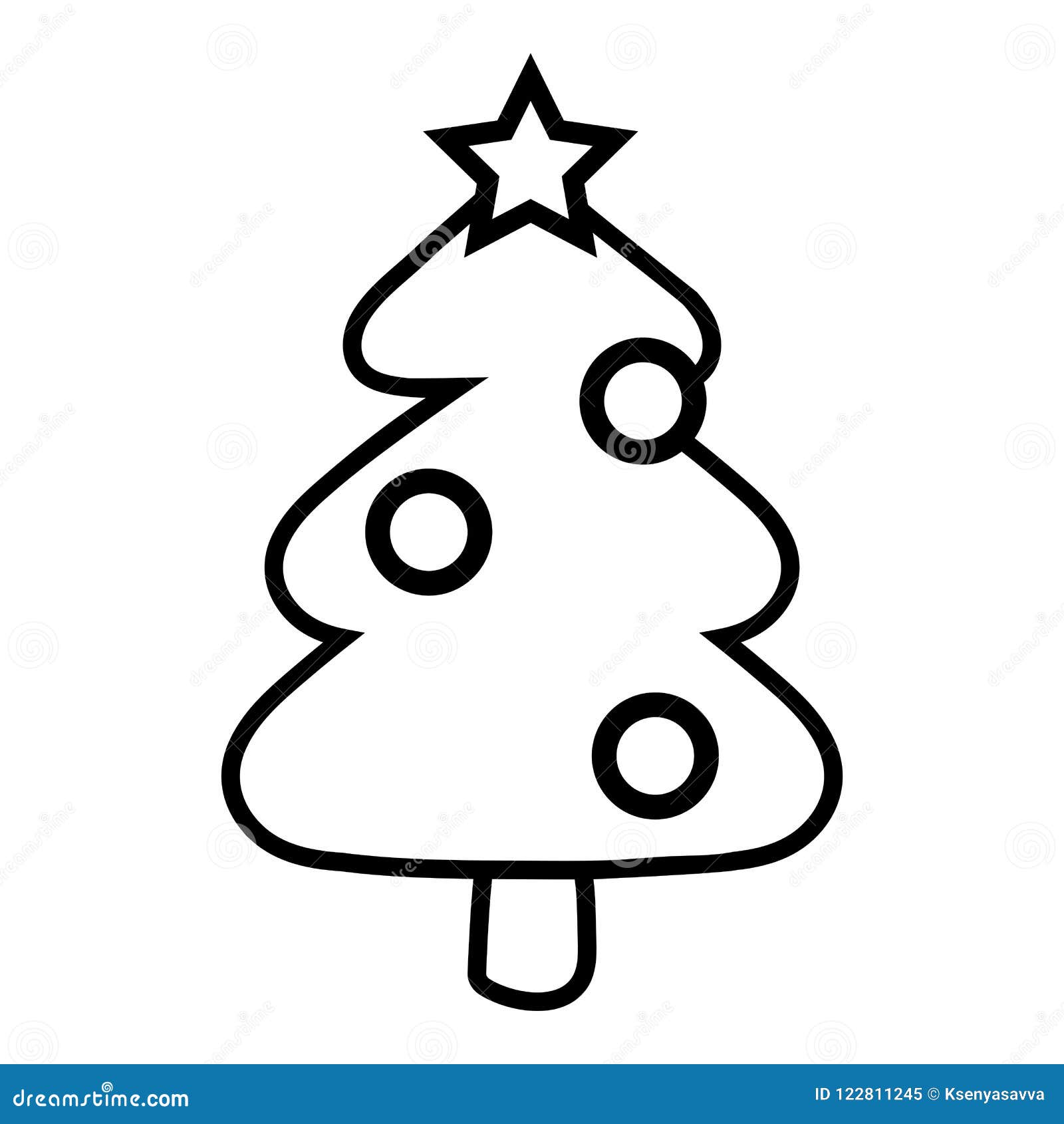 Coloring Book Christmas Tree Stock Vector Illustration Of
