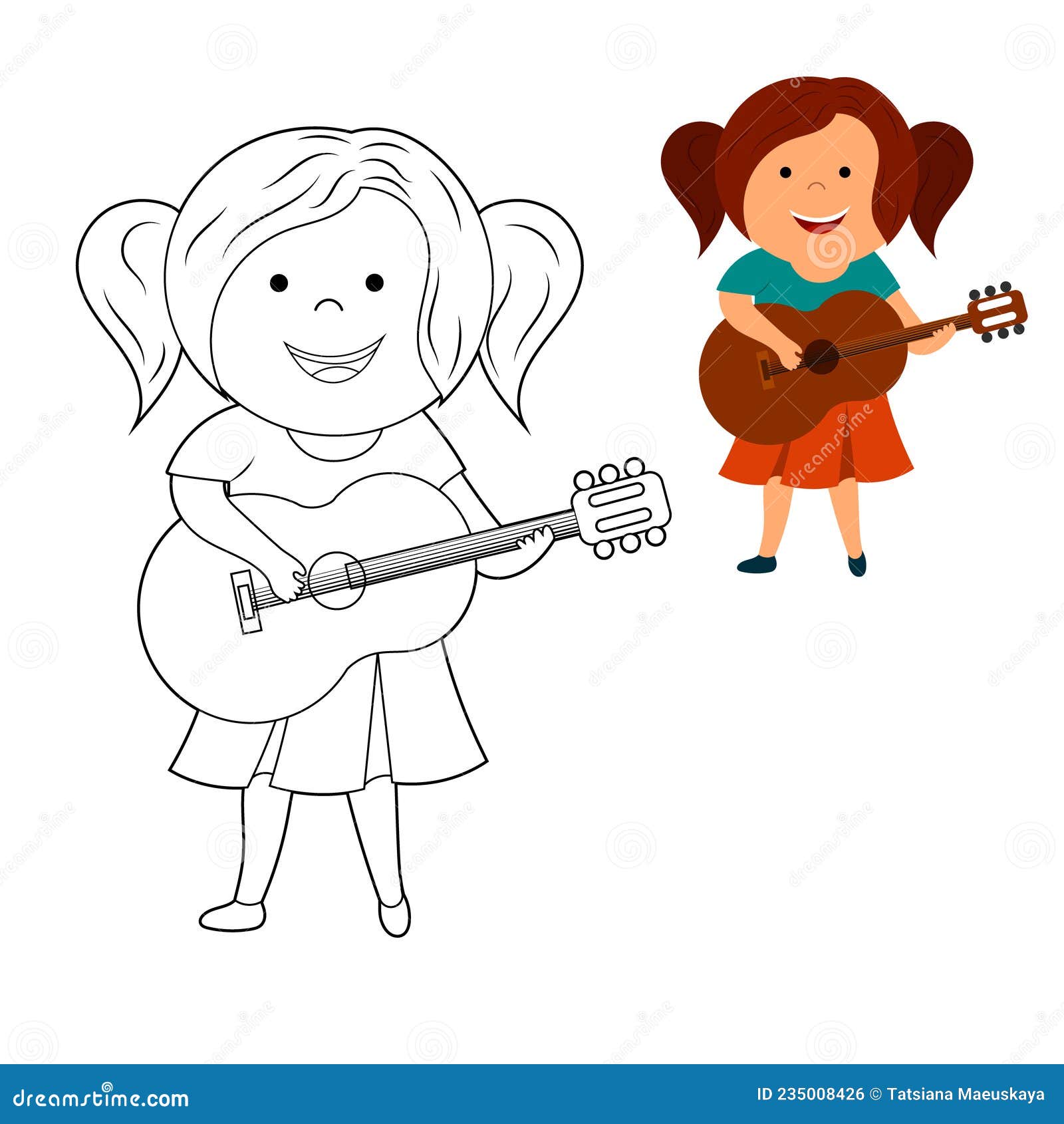 Cartoon Girl Playing Guitar Stock Illustrations – 2,963 Cartoon Girl  Playing Guitar Stock Illustrations, Vectors & Clipart - Dreamstime