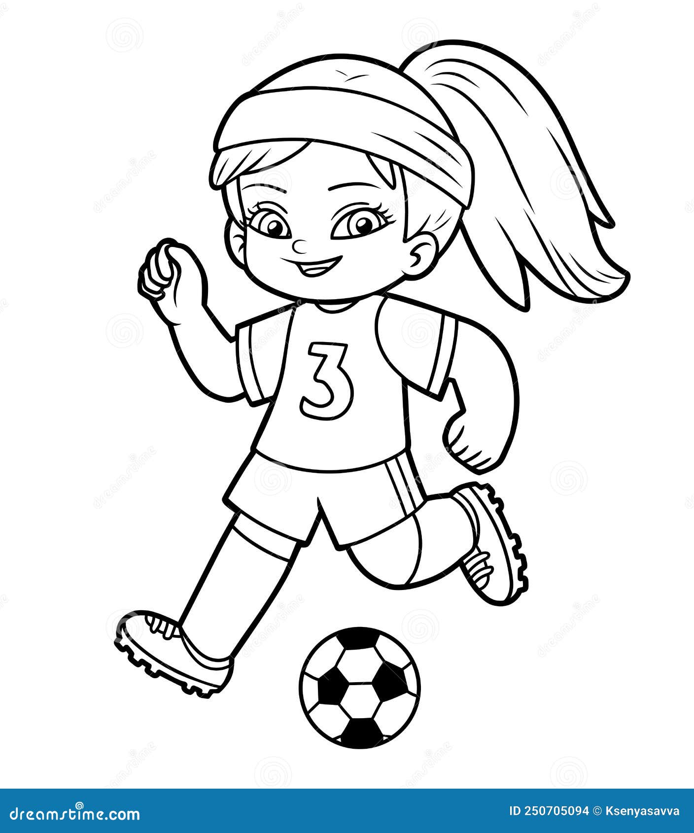 Desenho de Menina a jogar futebol para Colorir - Colorir.com