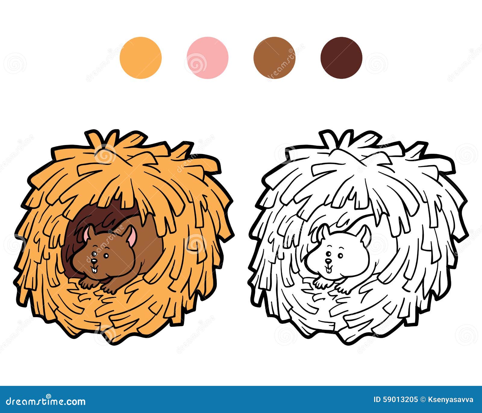 Download Coloring Book For Children: Hamster Animal Stock Vector - Illustration of animal, mammal: 59013205