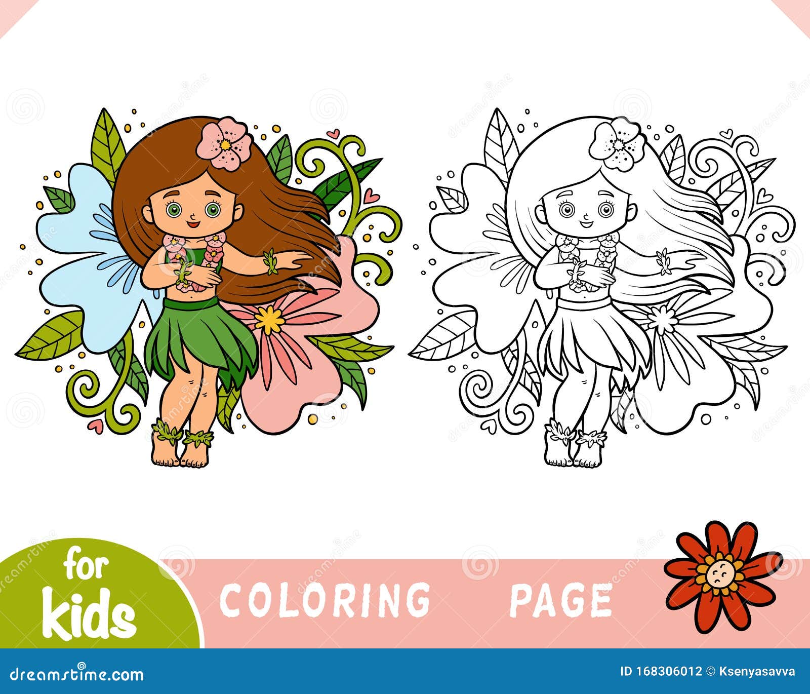 Download Coloring Book, Hawaiian Girl Dancing Hula Stock Vector - Illustration of book, hawaii: 168306012