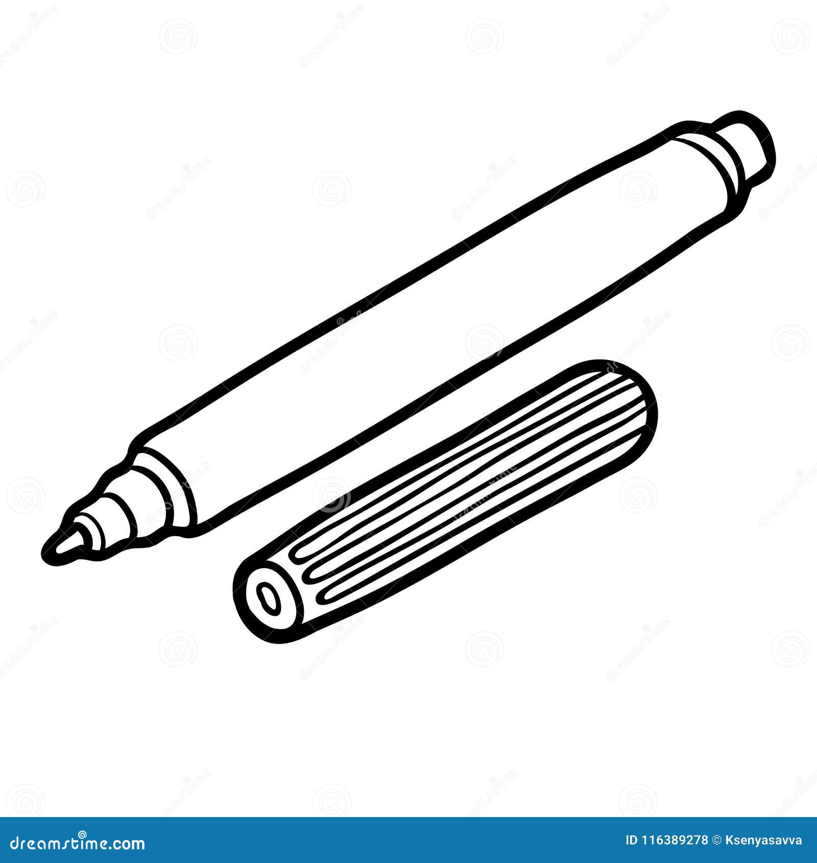 Download Coloring book, Open marker stock vector. Illustration of page - 116389278