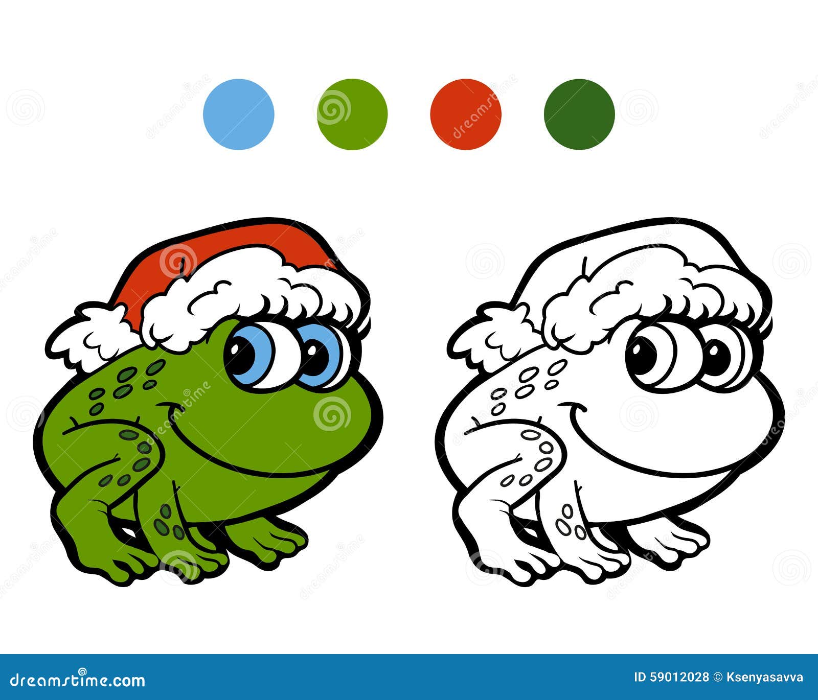 Coloring Book: Christmas Frog Stock Vector - Image: 59012028