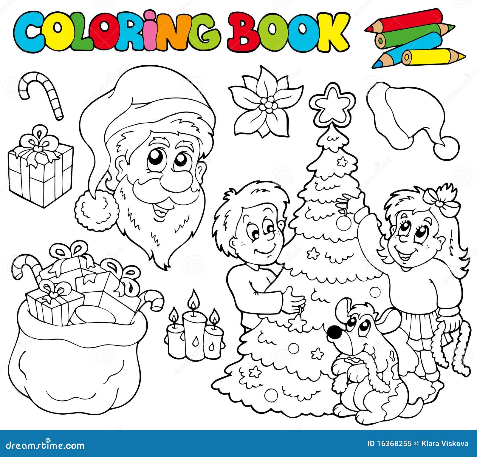 Coloring Book With Christmas Theme Stock Vector Image: 16368255 Coloring Book With Christmas Theme Stock Vector Image: 16368255
