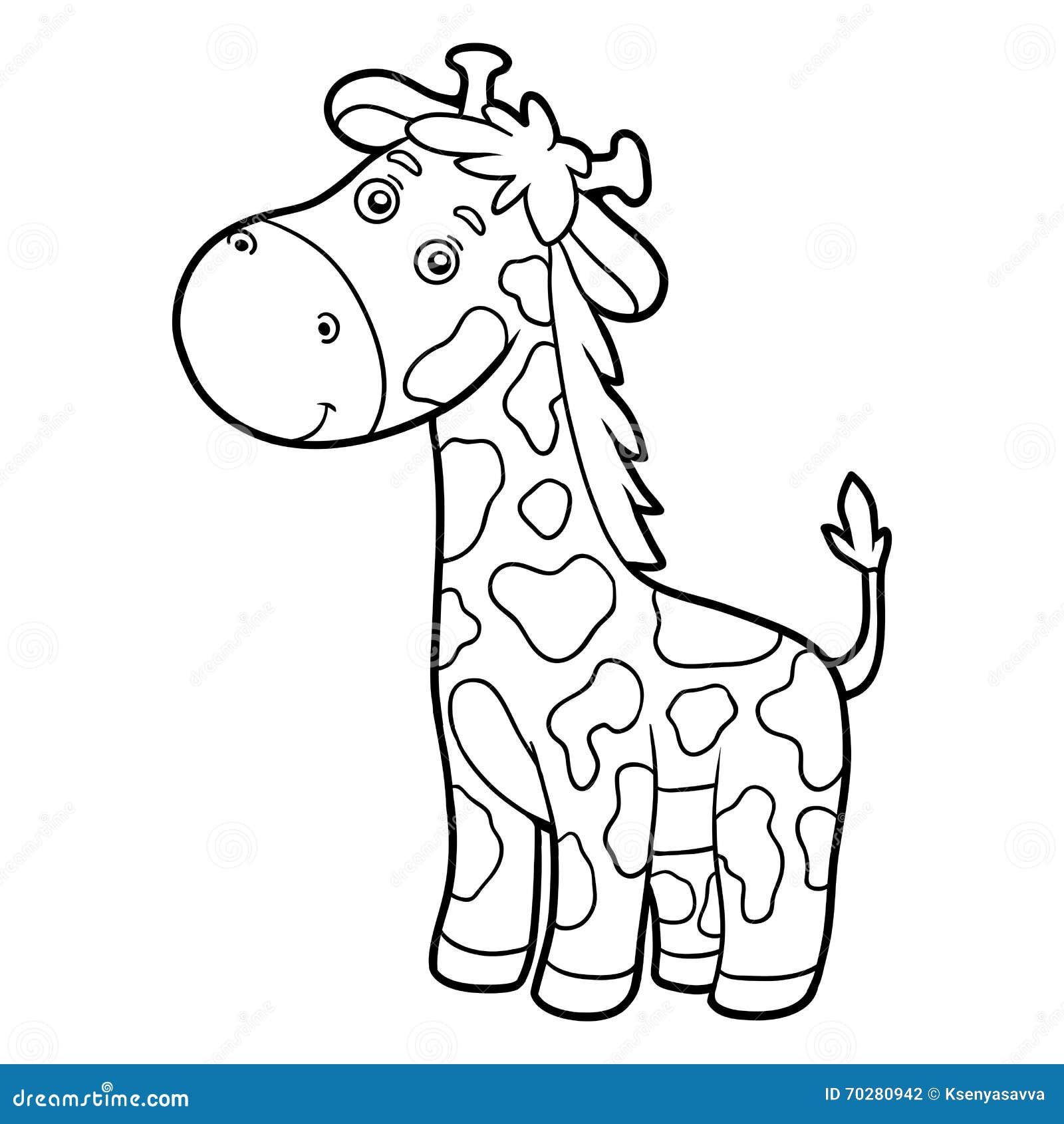Cartoon Giraffe. Coloring Page Cartoon Vector | CartoonDealer.com #58295879