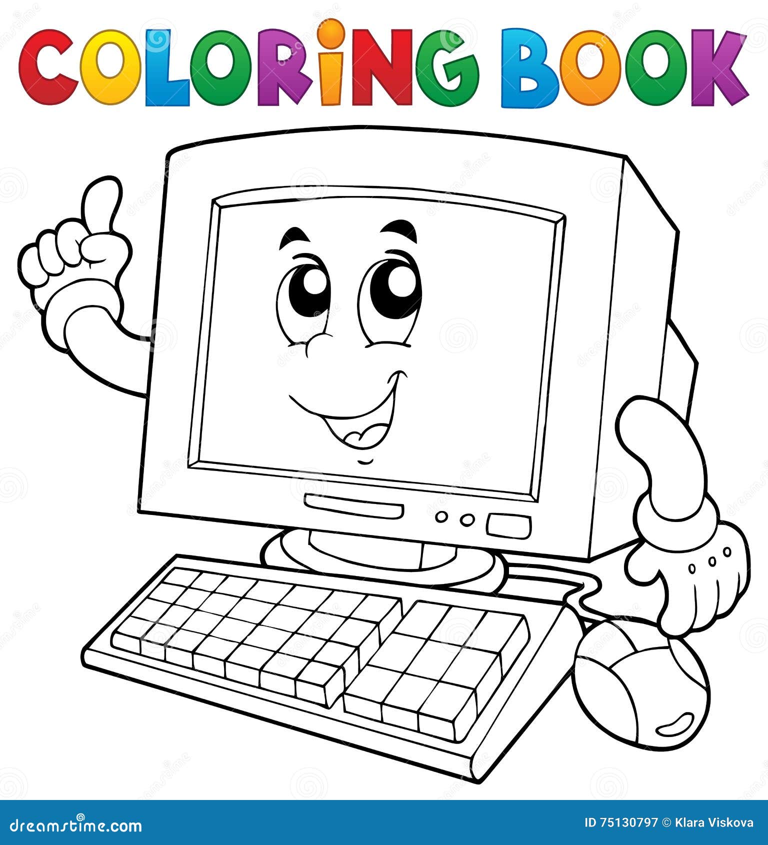 computer keyboard coloring page