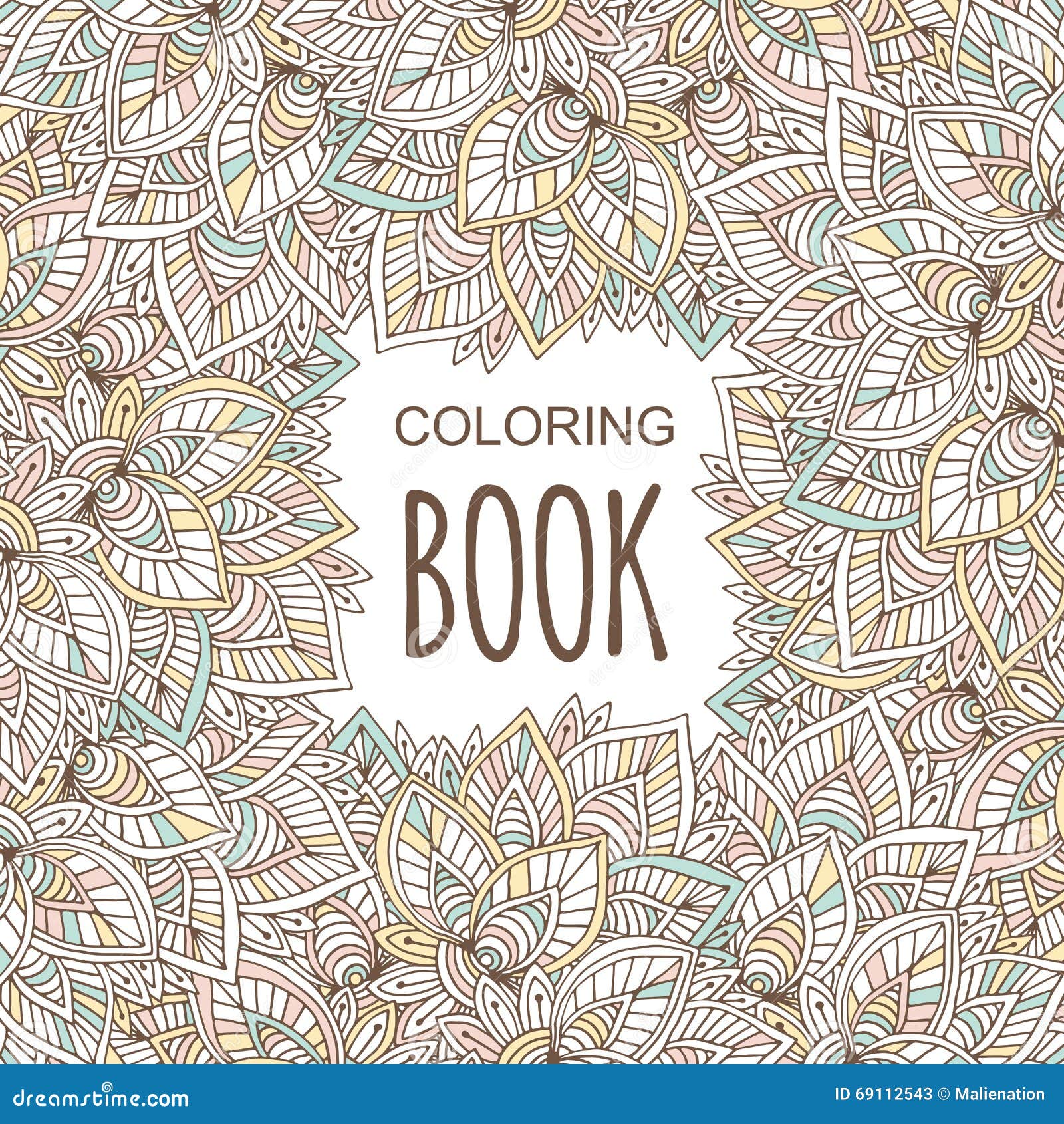 Download Coloring Book Cover In Unique Zentangle Style. Vector Hand ...