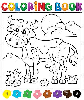 Coloring book cow theme 2 stock vector. Illustration of layout - 53939457