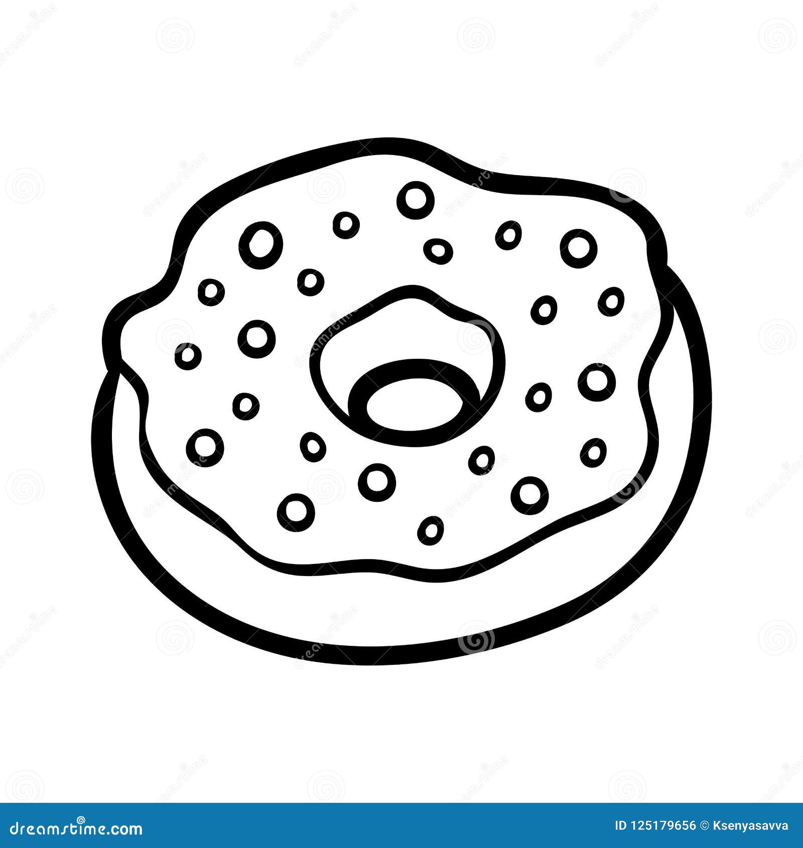 Coloring book, Donut stock vector. Illustration of delicious - 125179656