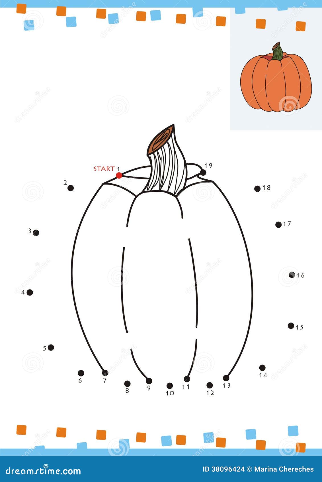 Coloring Book Dot To Dot. The Pumpkin Stock Vector - Image: 38096424