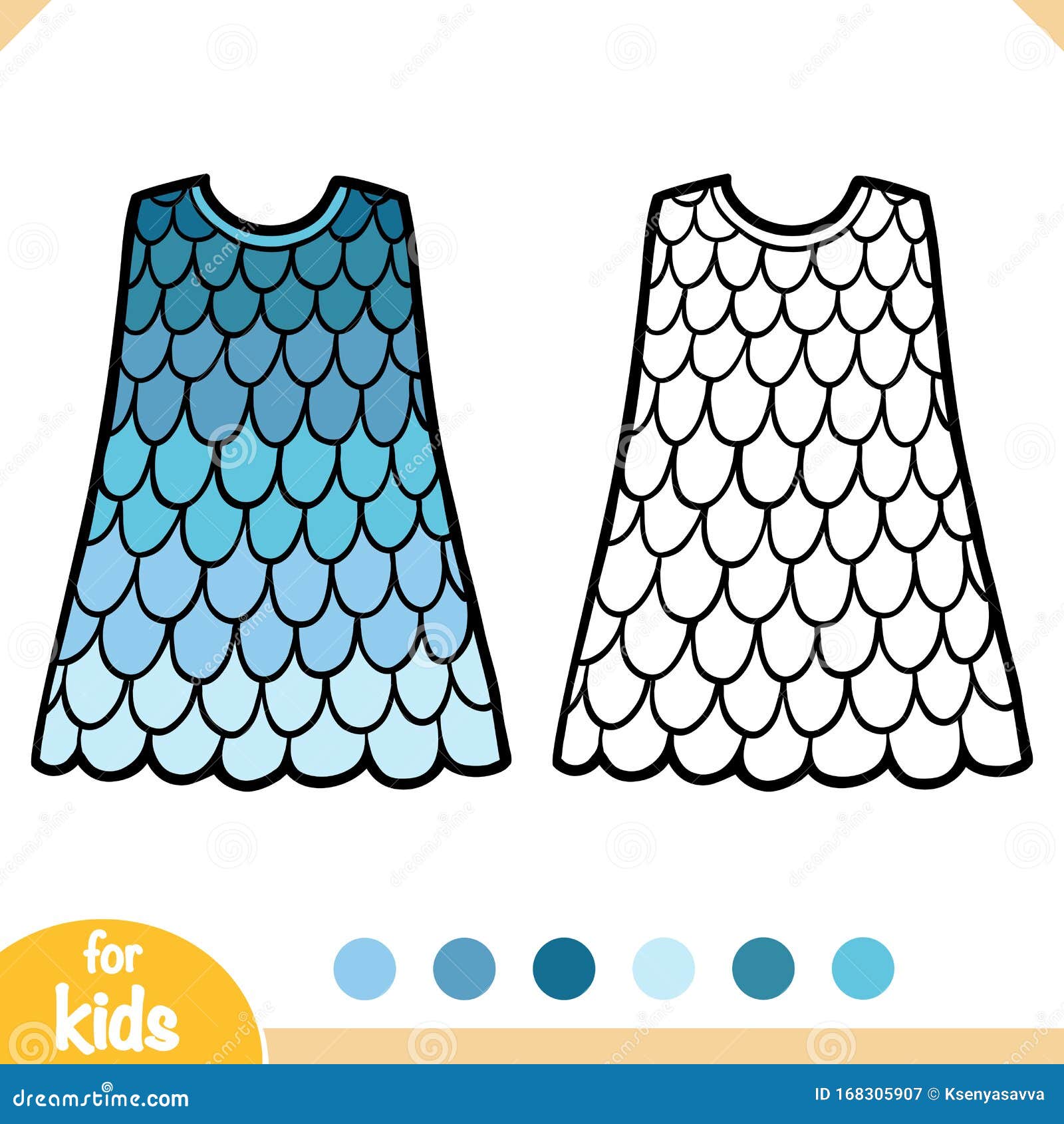 Coloring book, Dress stock vector. Illustration of cloth - 168305907