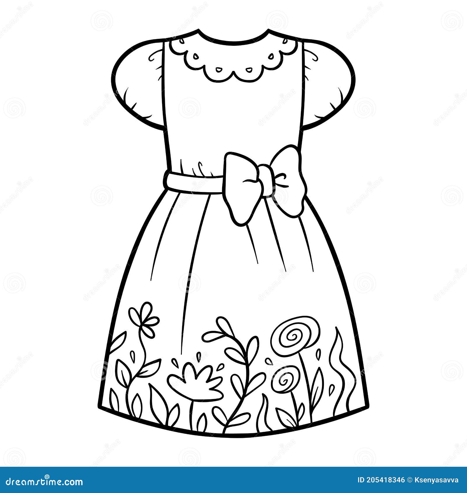 Coloring book, Dress stock vector. Illustration of child - 205418346