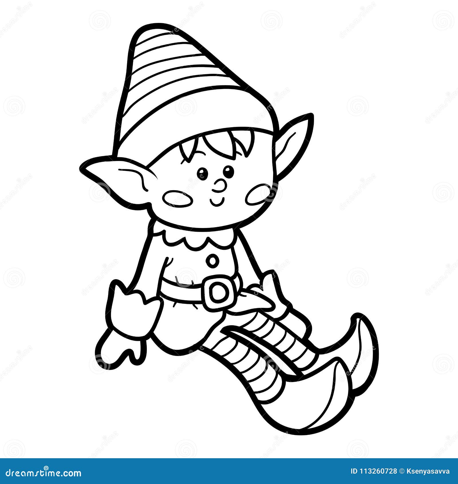 Coloring book, Elf stock vector. Illustration of isolated - 113260728