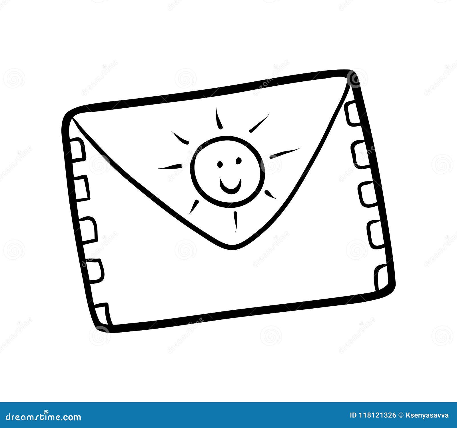 Coloring book, Envelope stock vector. Illustration of document - 118121326