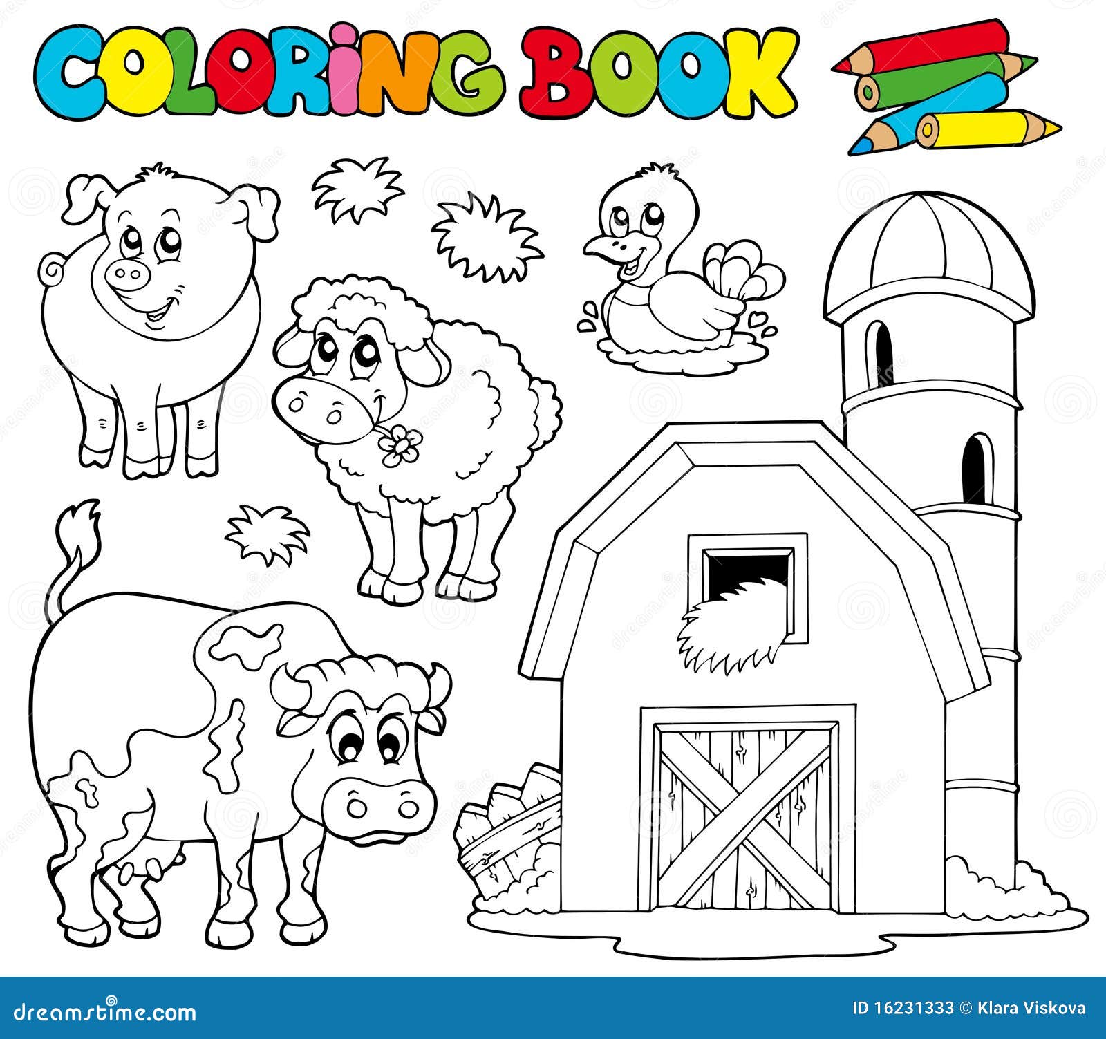 Download Coloring Book With Farm Animals 1 Stock Vector Illustration Of Design Drawing 16231333