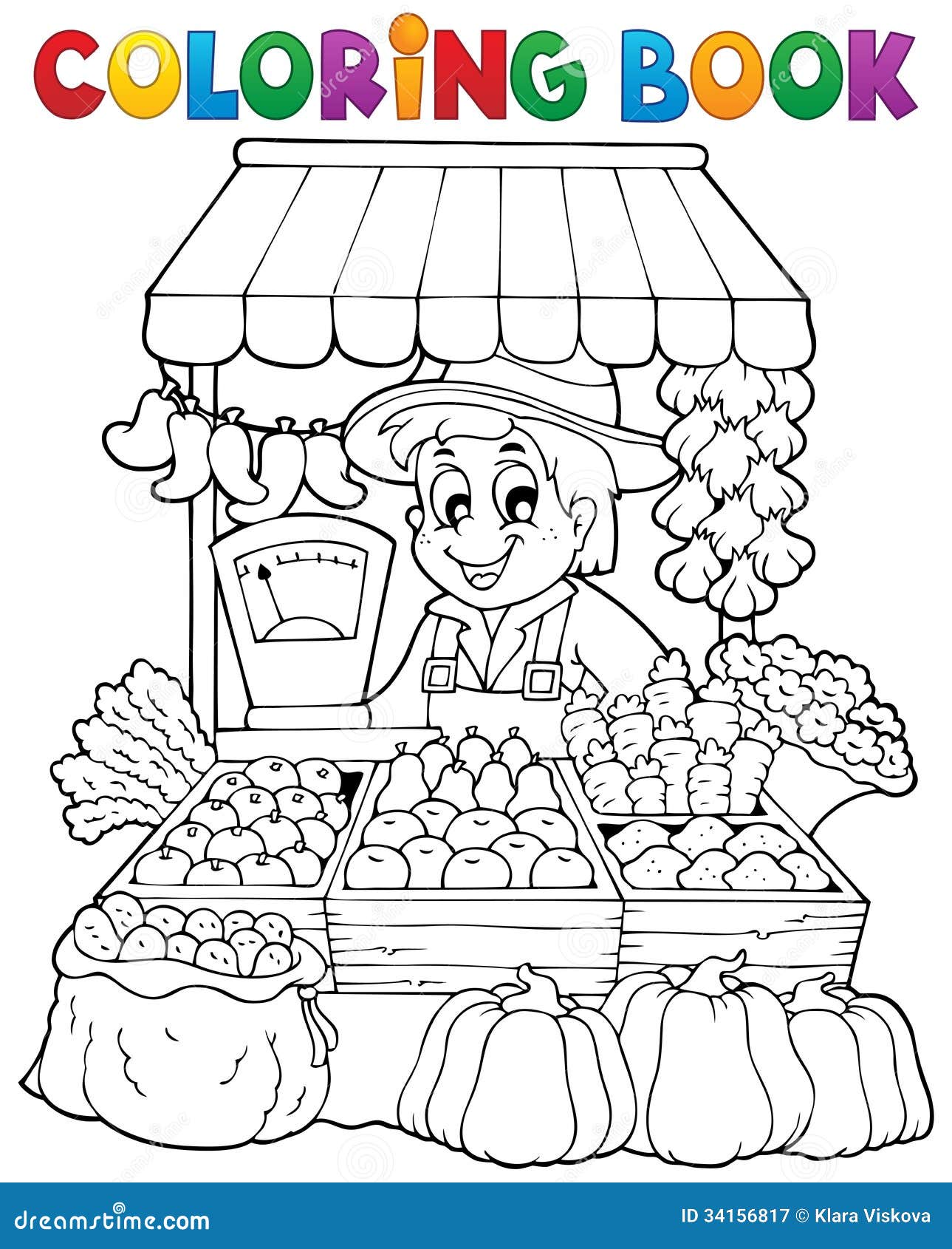 Download Coloring Book Farmer Theme 2 Royalty Free Stock ...