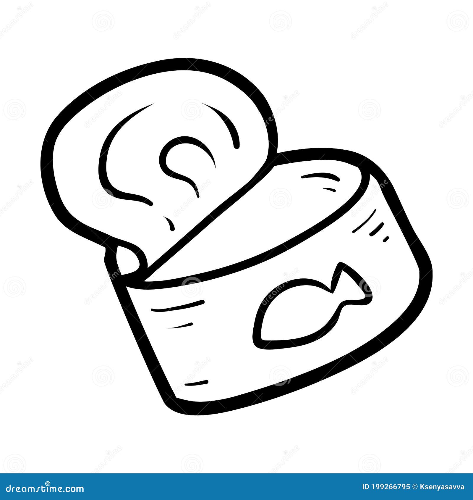 Coloring book, Fish tin stock vector. Illustration of kindergarten