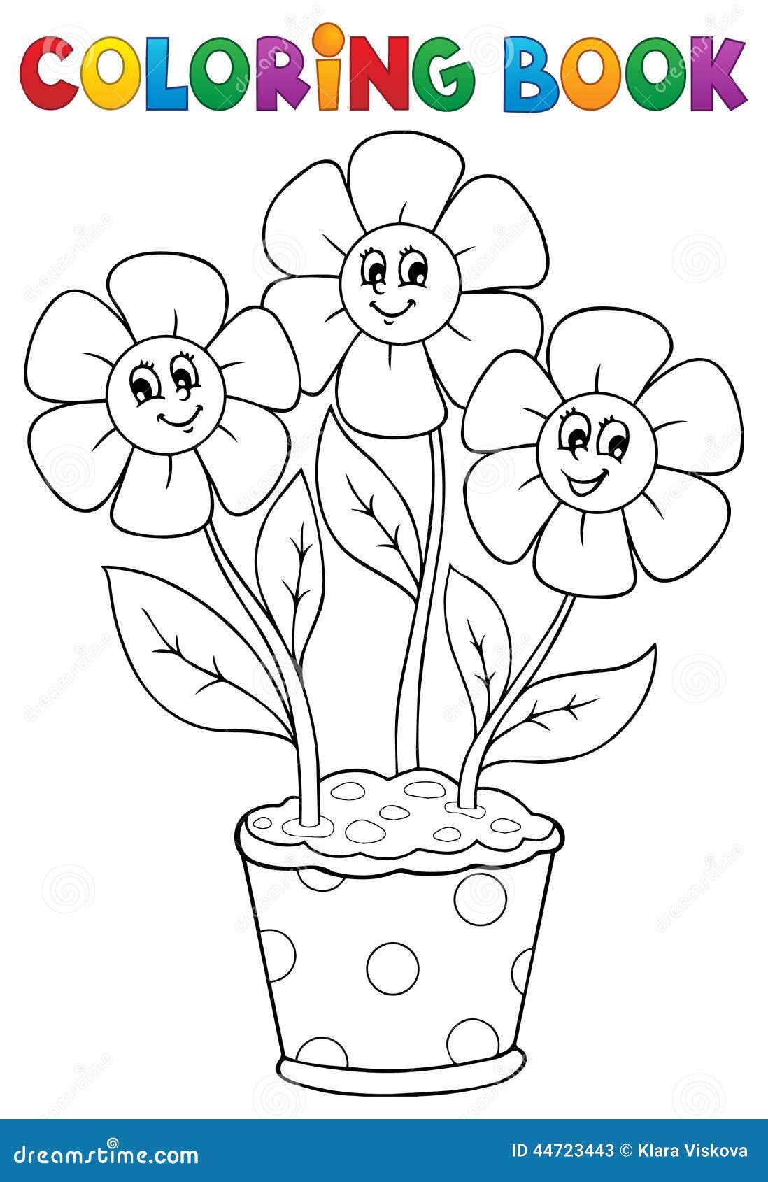 Coloring Book with Flower Theme 5 Stock Vector - Illustration of ...