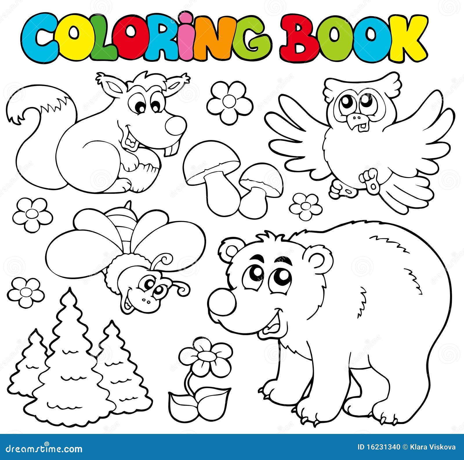 Download Coloring Book With Forest Animals 1 Stock Vector - Illustration of environment, illustration ...