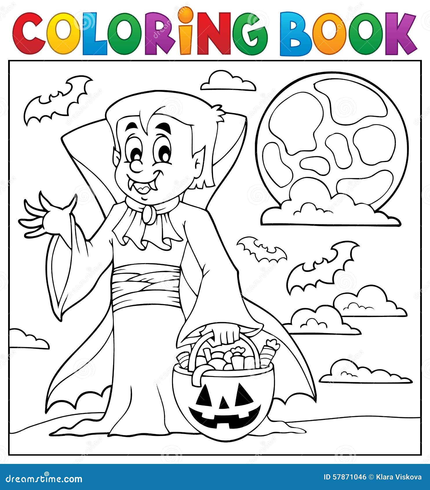 Download Coloring Book With Halloween Vampire Stock Vector Illustration Of Seasonal Teeth 57871046