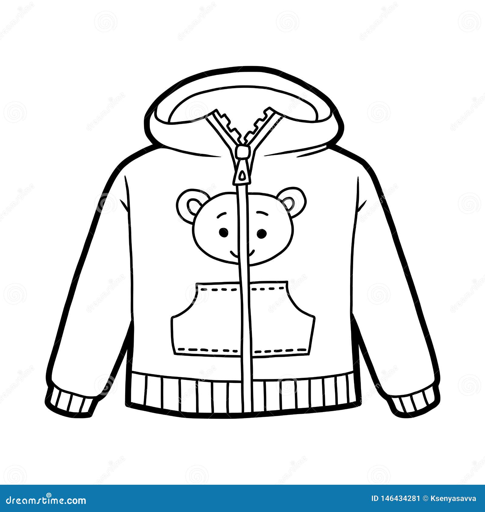 coloring book, hoody with a bear