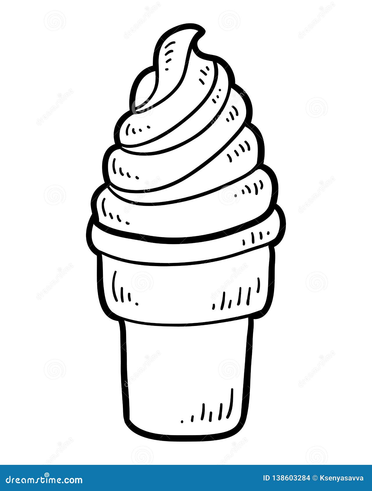 Coloring Book, Ice Cream Cone Stock Vector Illustration of cold