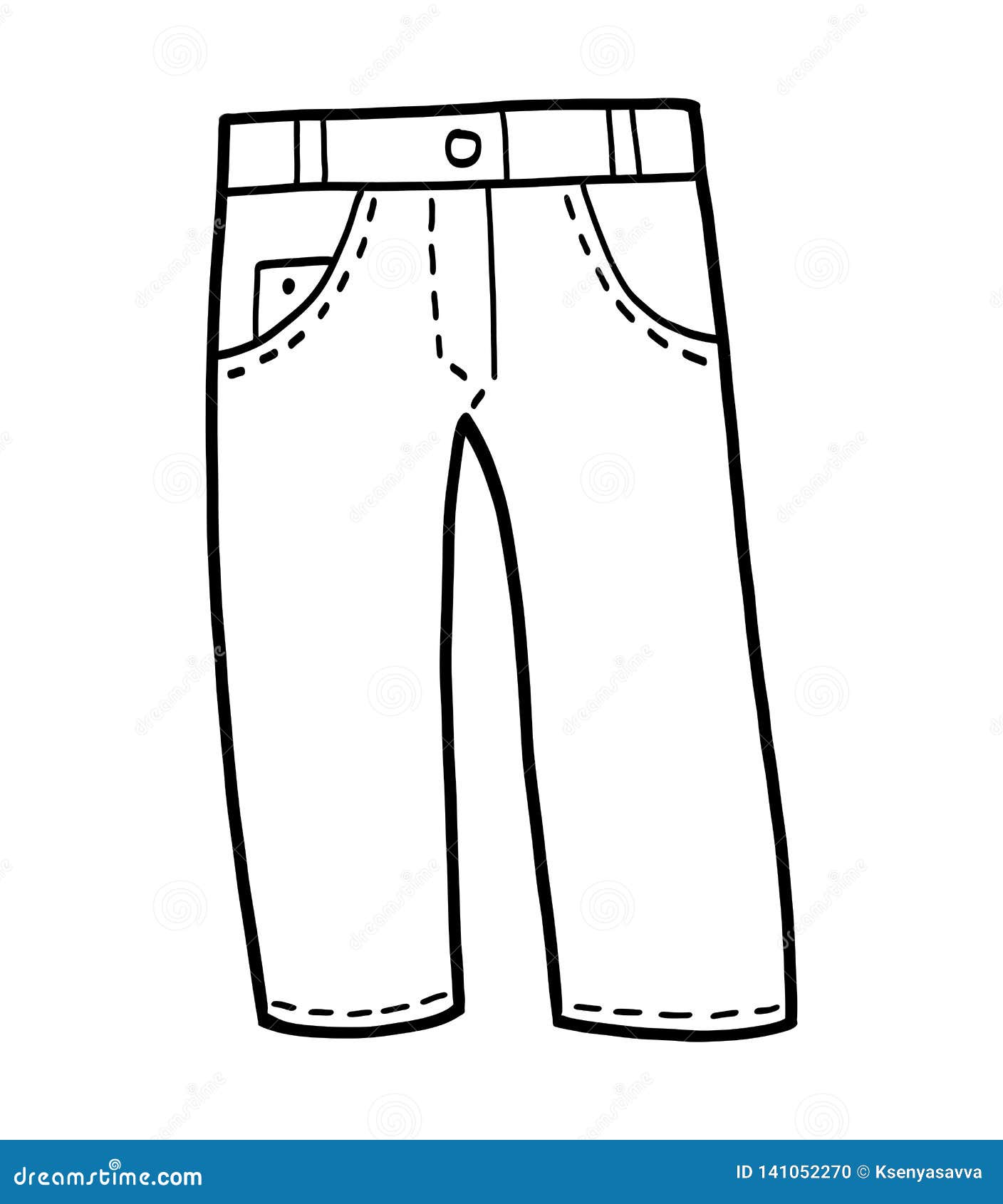 Coloring book, Jeans stock vector. Illustration of jeans - 141052270