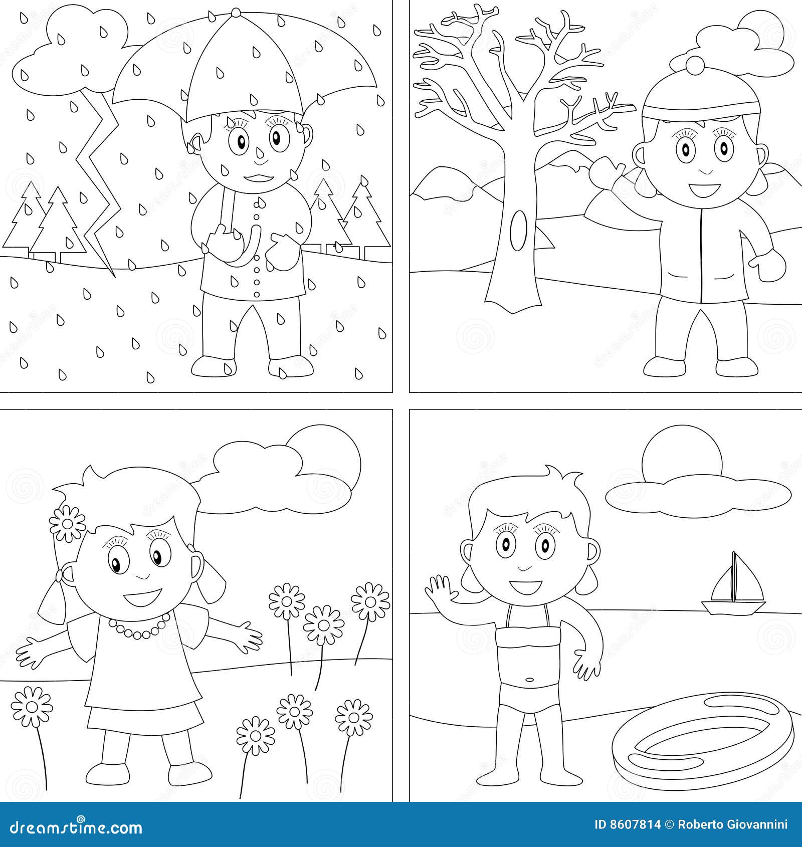 free coloring pages of 4 seasons