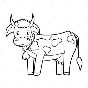 Coloring Book for Kids. an Agricultural Animal is a Cow Stock Vector ...