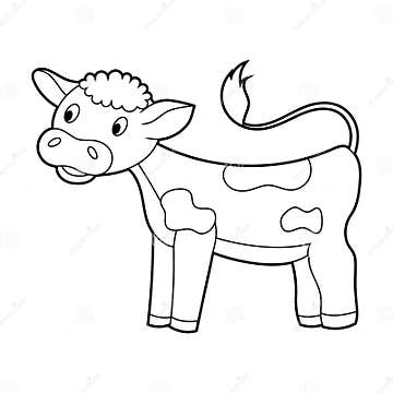 Coloring Book for Kids. an Agricultural Animal is a Cow Stock Vector ...