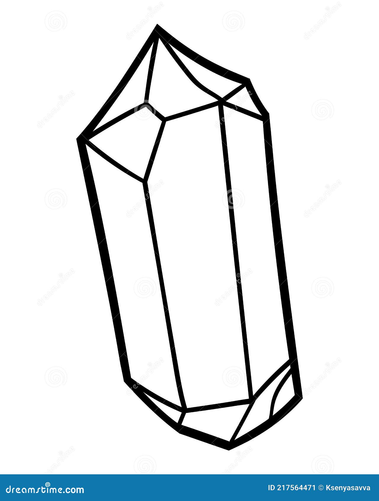 Coloring Book for Kids, Quartz Stock Vector Illustration of object