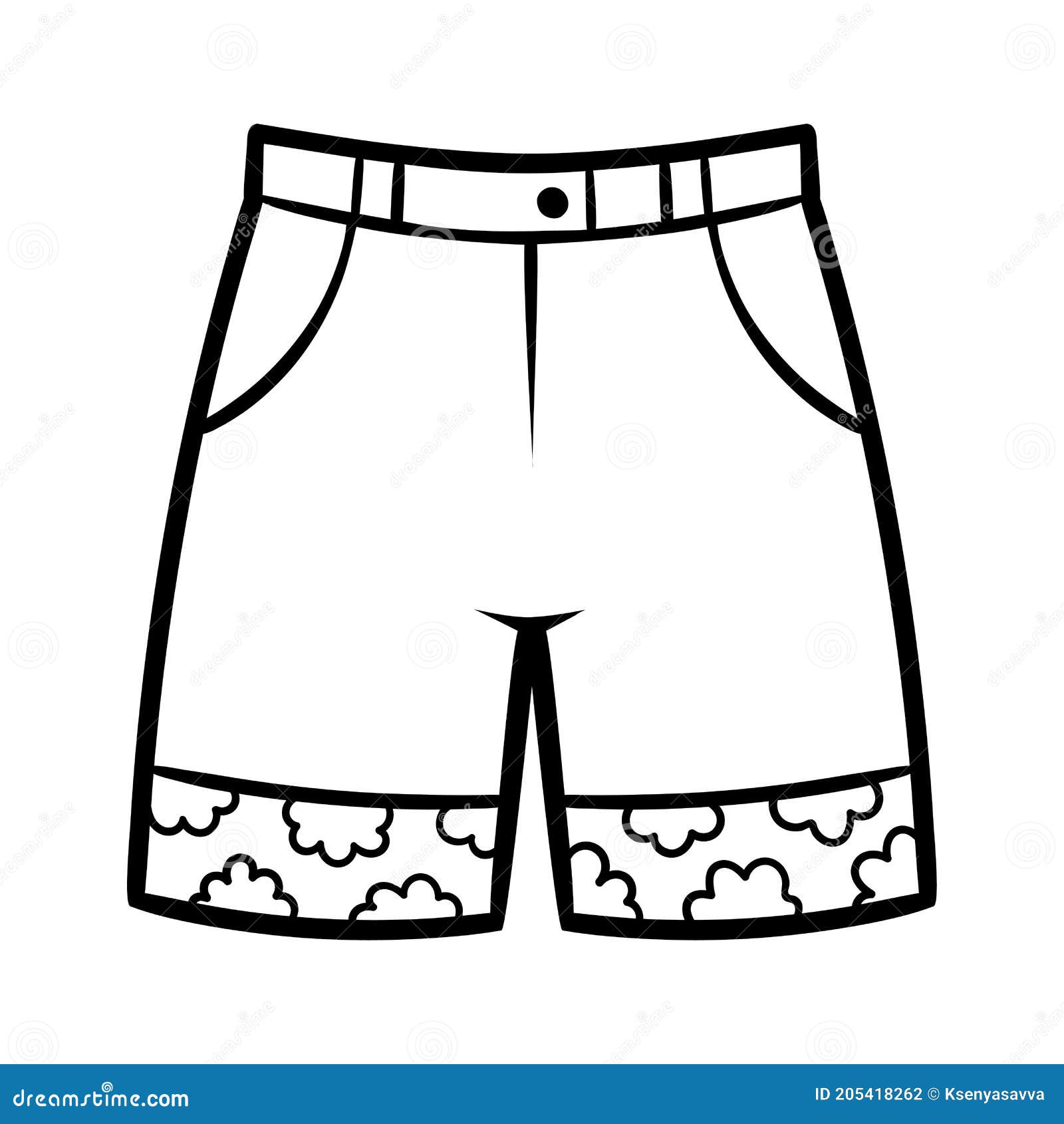 Coloring book, Kids shorts stock vector. Illustration of coloration ...