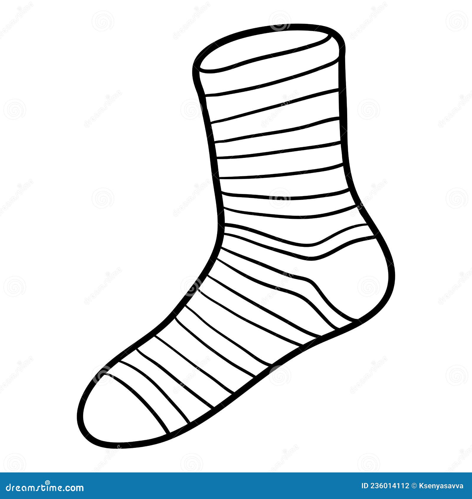 Coloring Book for Kids, Striped Sock Stock Vector - Illustration of ...