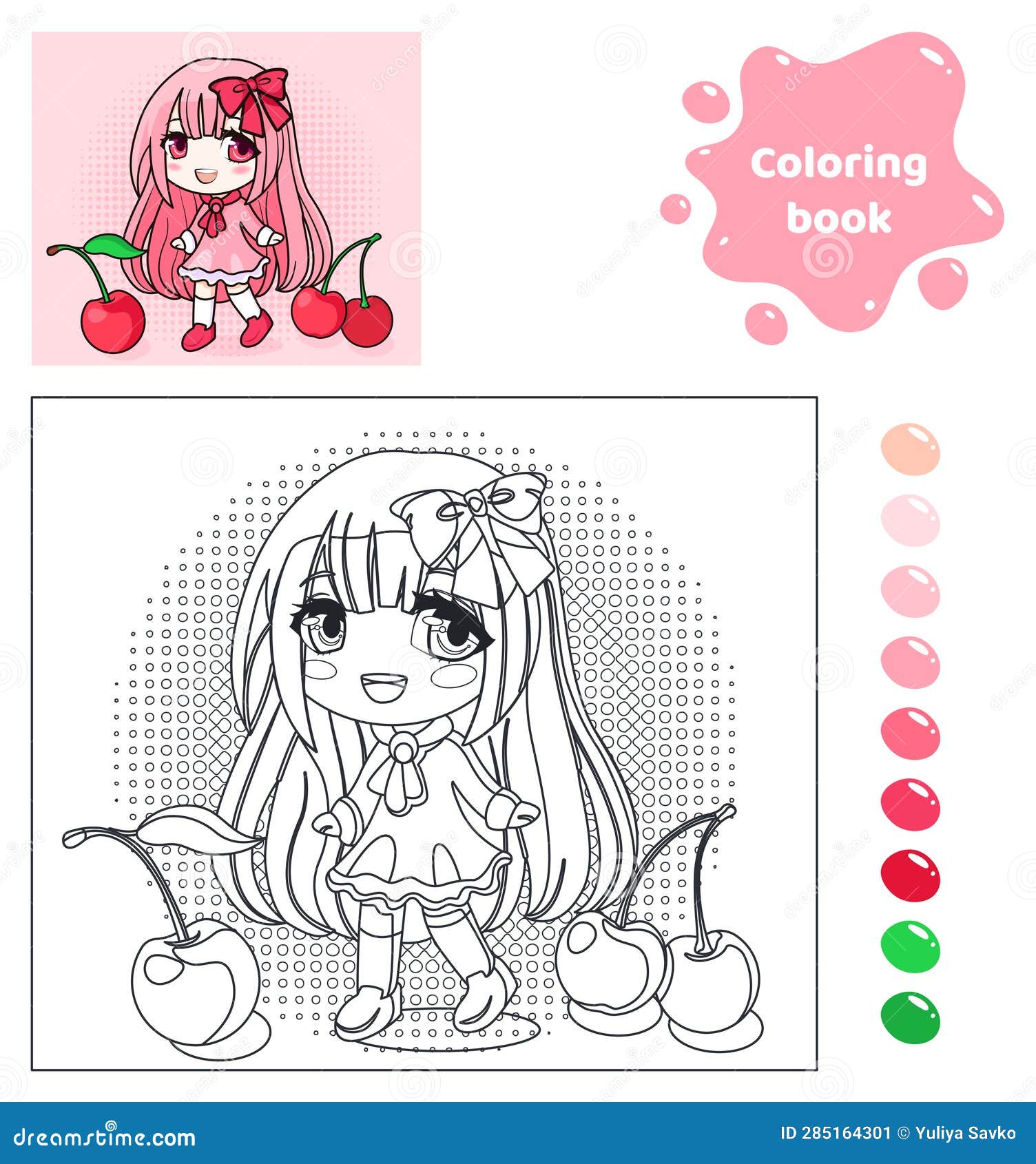 Anime Girl Coloring Pages: Anime Coloring Book for Adults and Kids