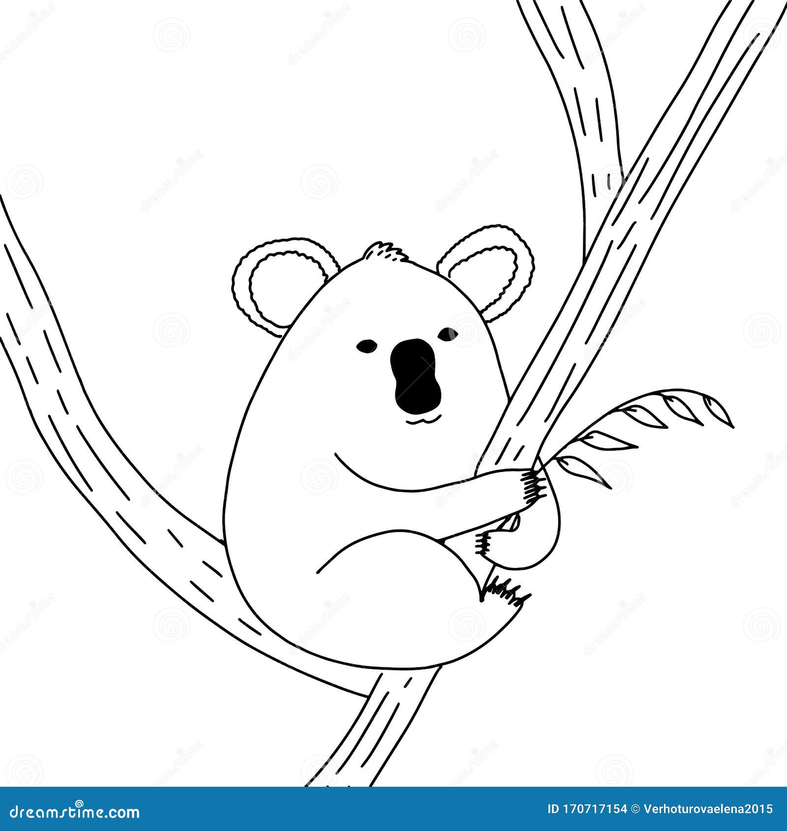 Download Coloring Book Koala Doodle. Black Collection. Wildlife ...