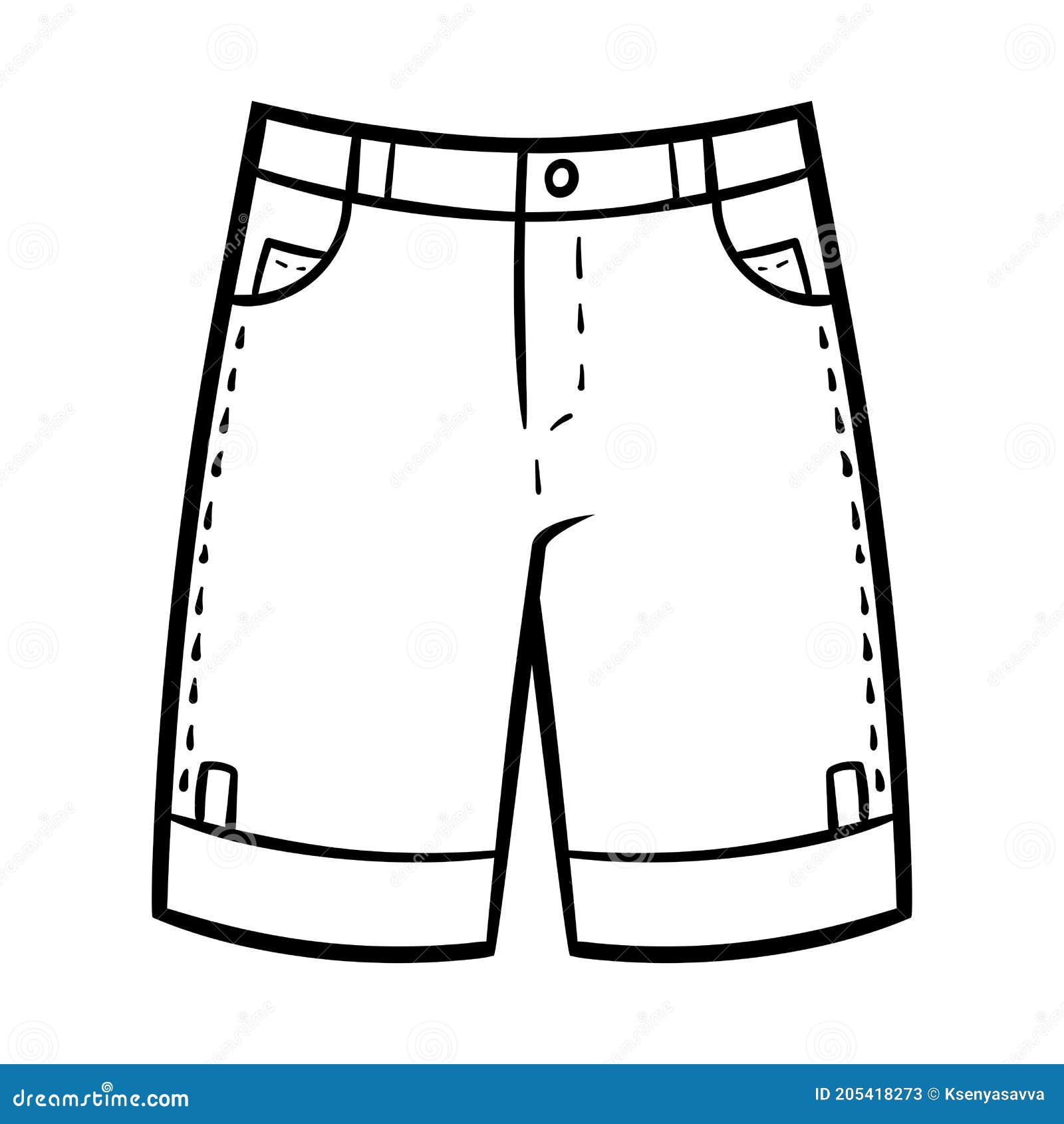 Coloring book, Mens shorts stock vector. Illustration of isolated ...