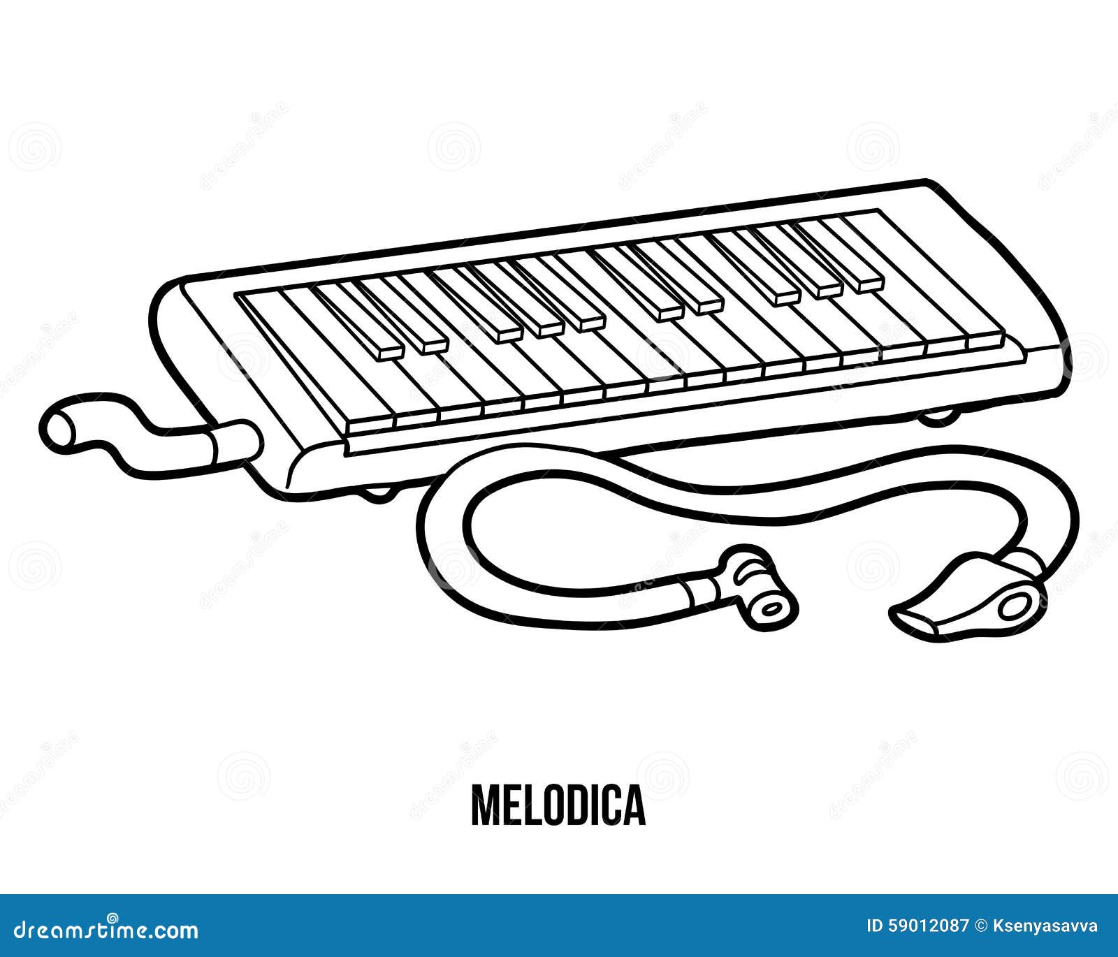 Coloring Book Musical Instruments (melodica) Stock Vector