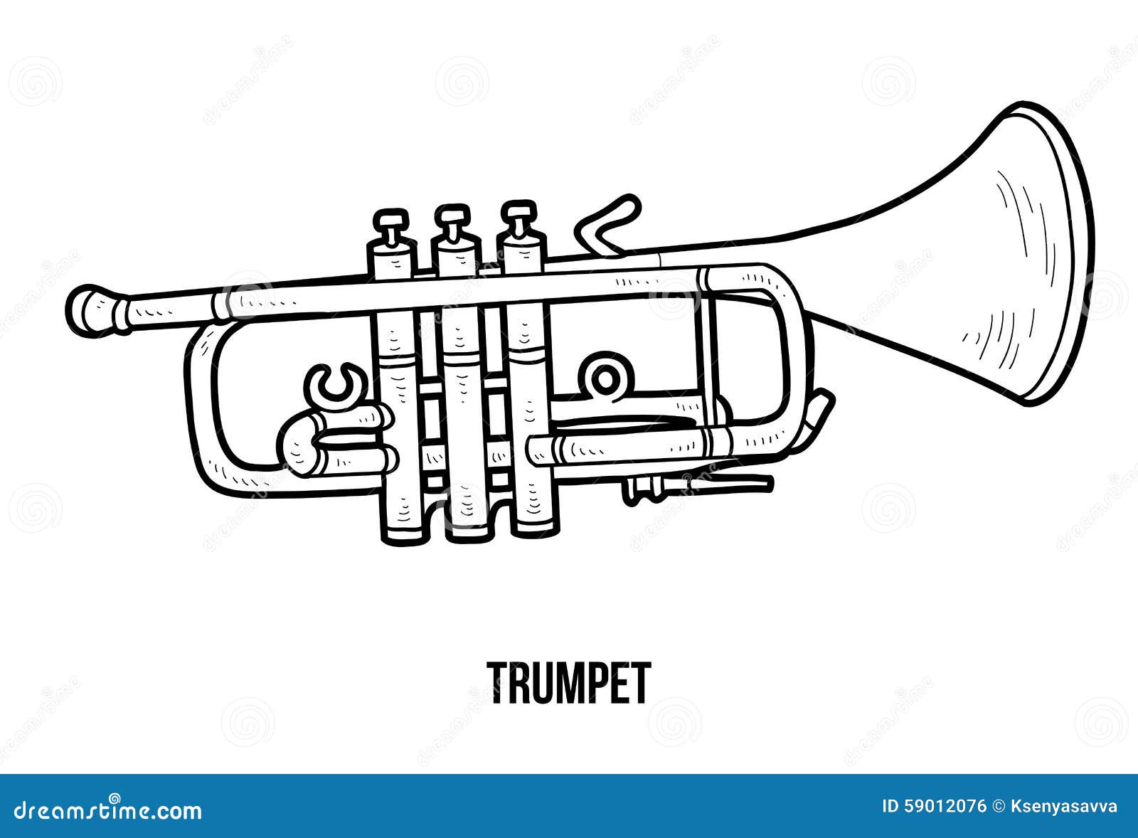 coloring book: musical instruments (trumpet)