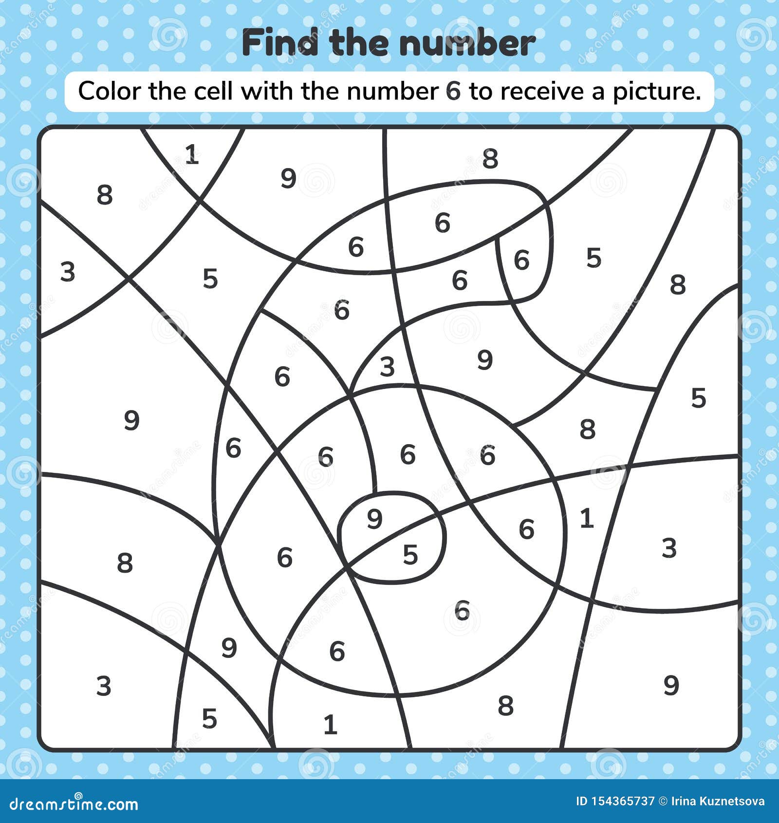 Coloring Book Number for Kids. Worksheet for Preschool, Kindergarten