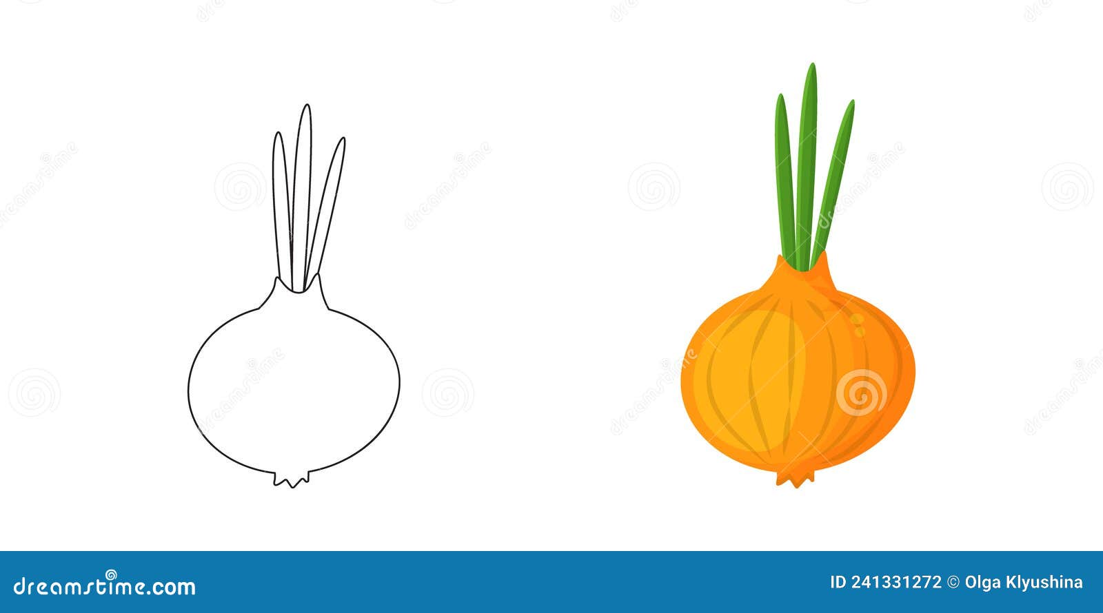 Coloring Book, Onion with a Cute Face Stock Vector - Illustration of  cartoon, food: 135799259